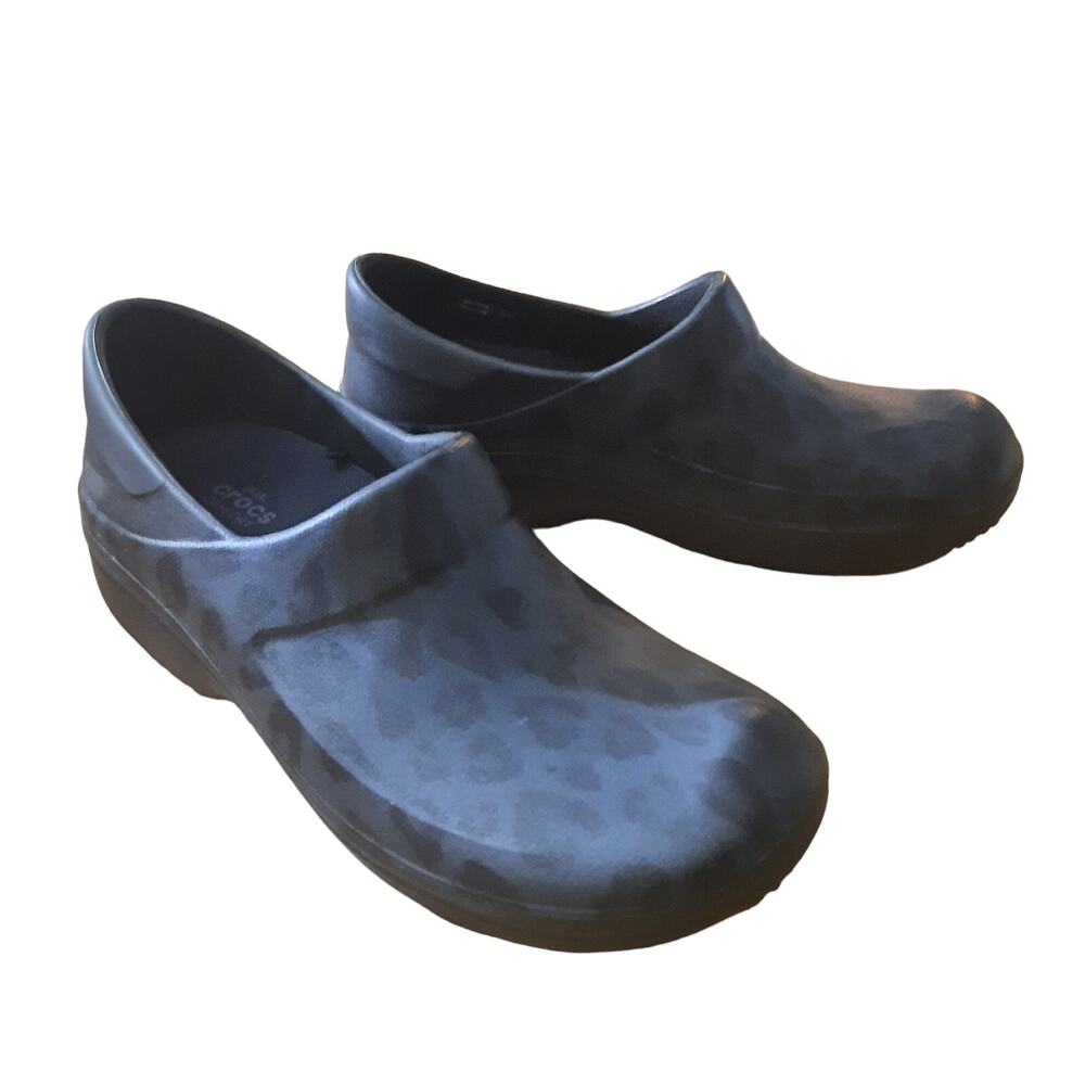Crocs Clog Neria Pro Ll Leopard Print Work Clog S… - image 1